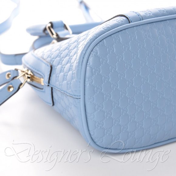SOLD! NEW GUCCI Micro Guccissima GG BREE  Blue Leather MEDIUM Dome Crossbody Bag - Picture 12 of 15